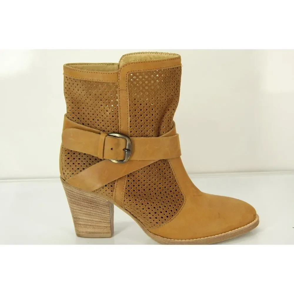Aquatalia by Marvin K Brown Suede Fawn Ankle Boots Size 6.5 NIB Women's $495 Sz